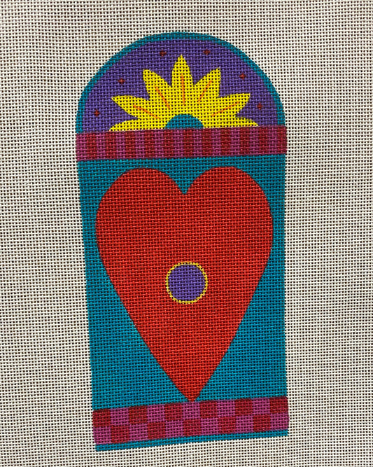 Red Heart Eyeglass Case - Garden Gate Needlepoint