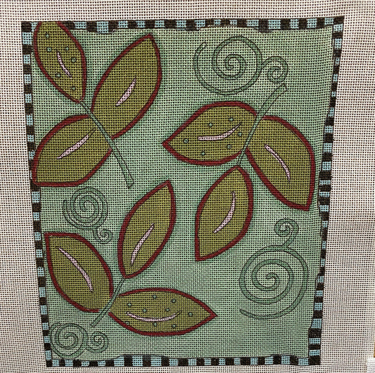 Green Leaves Canvas - Garden Gate Needlepoint