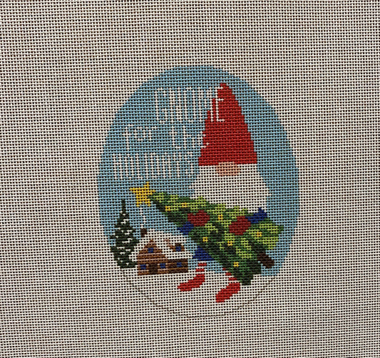 Christmas Gnome Ornament - Garden Gate Needlepoint