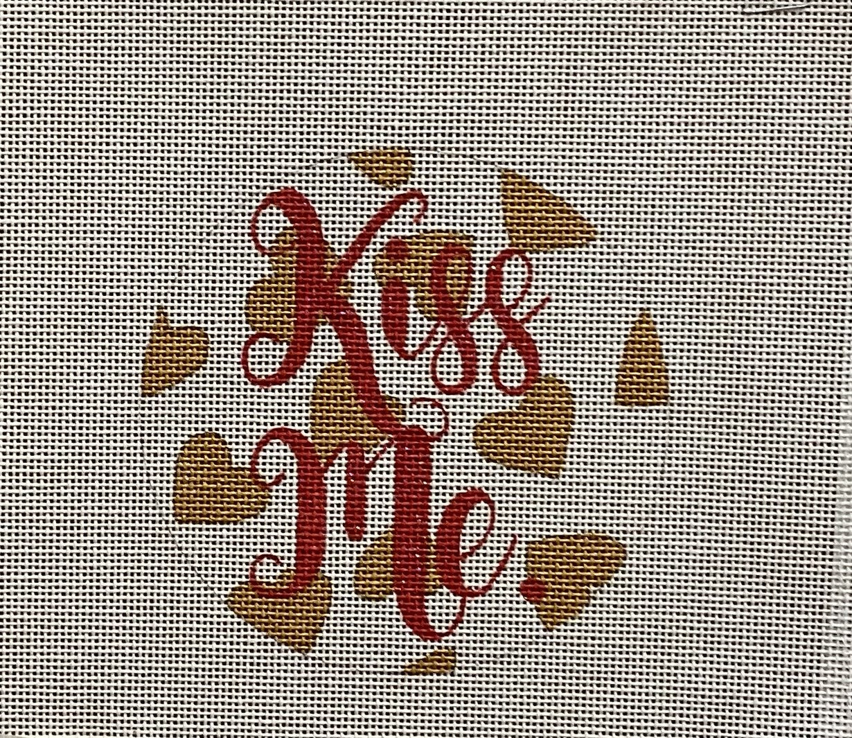 Kiss Me Ornament - Garden Gate Needlepoint