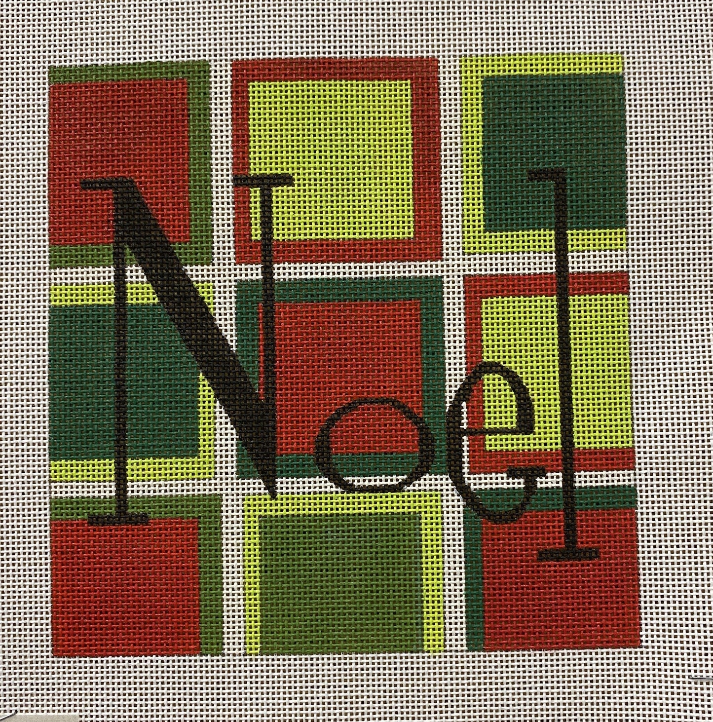 Noel with Square Background Canvas - Garden Gate Needlepoint