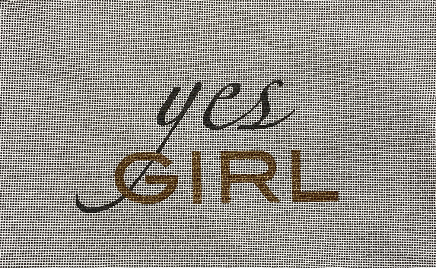 Yes Girl Canvas - Garden Gate Needlepoint