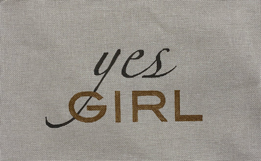 Yes Girl Canvas - Garden Gate Needlepoint