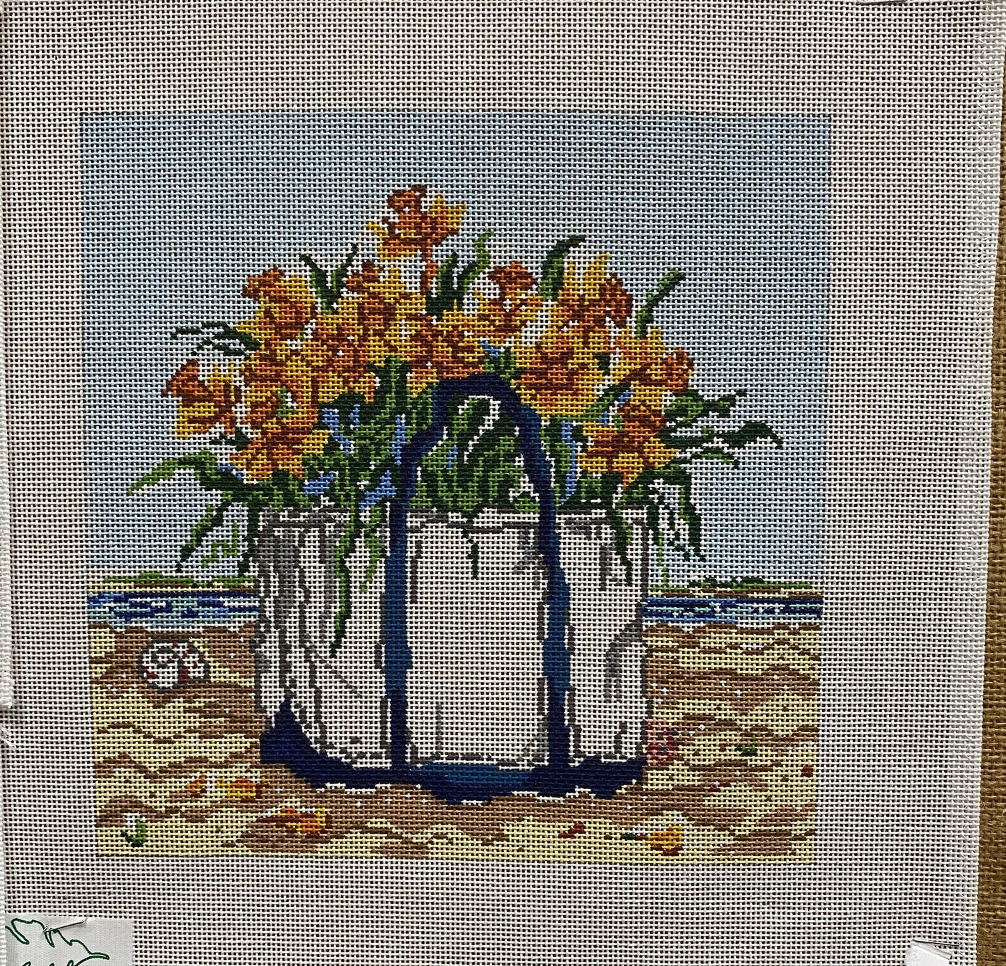 Cooper Oaks Bag of Flowers Canvas - Garden Gate Needlepoint