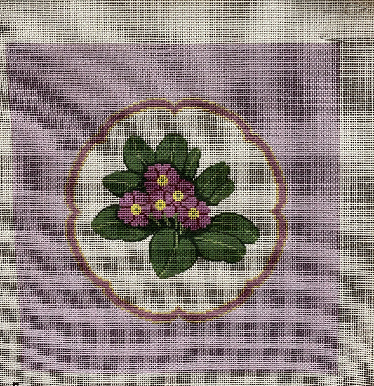 African Violets canvas - Garden Gate Needlepoint