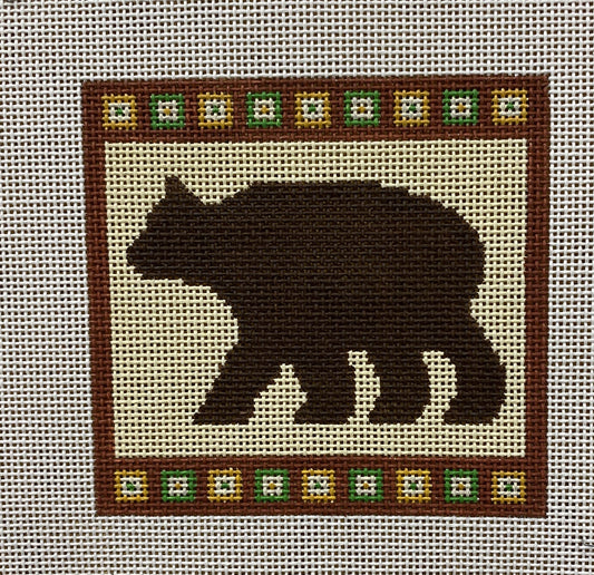 Bear Silloette canvas - Garden Gate Needlepoint