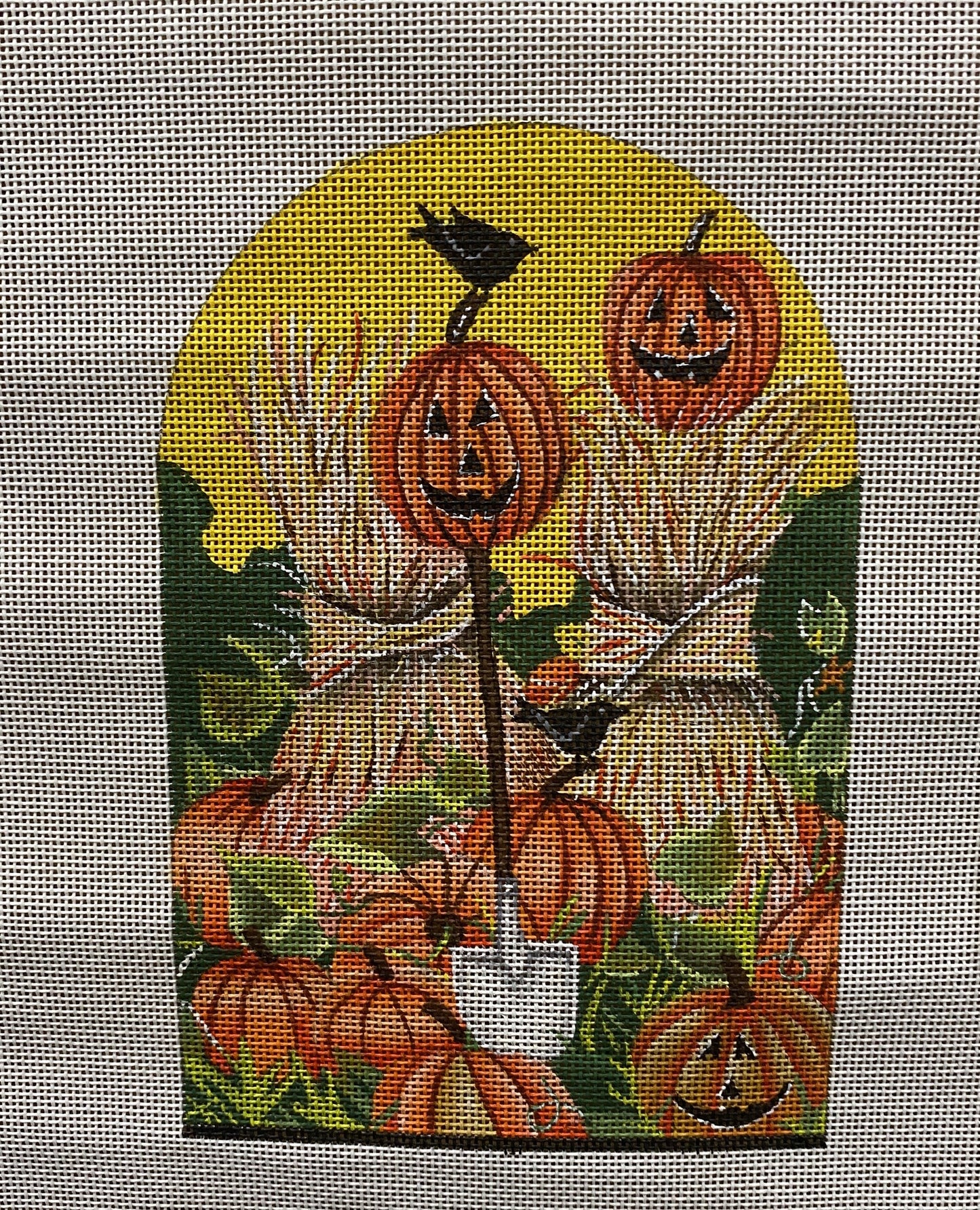 Pumpkin Field canvas - Garden Gate Needlepoint