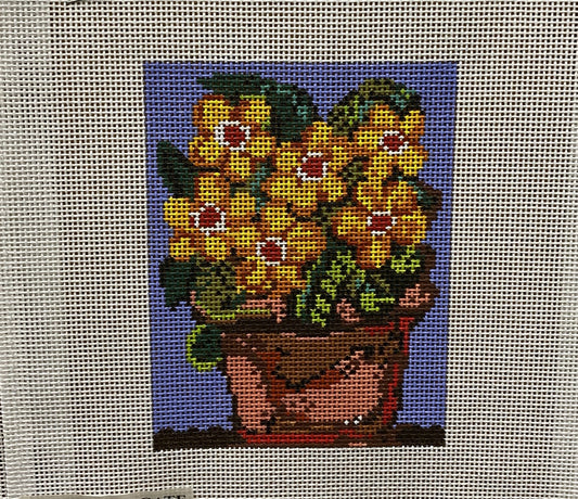 Flowers in sack canvas - Garden Gate Needlepoint