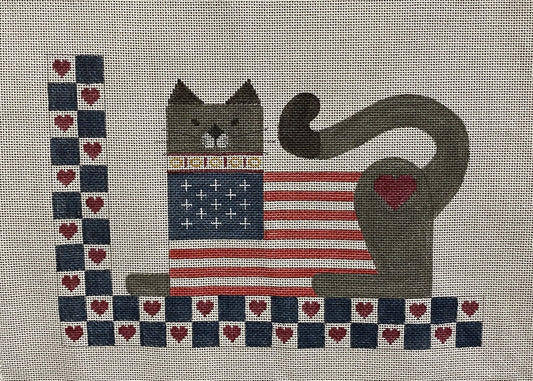 American Cat canvas - Garden Gate Needlepoint