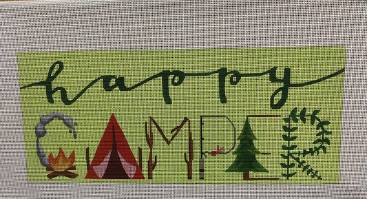 Happy Camper canvas - Garden Gate Needlepoint