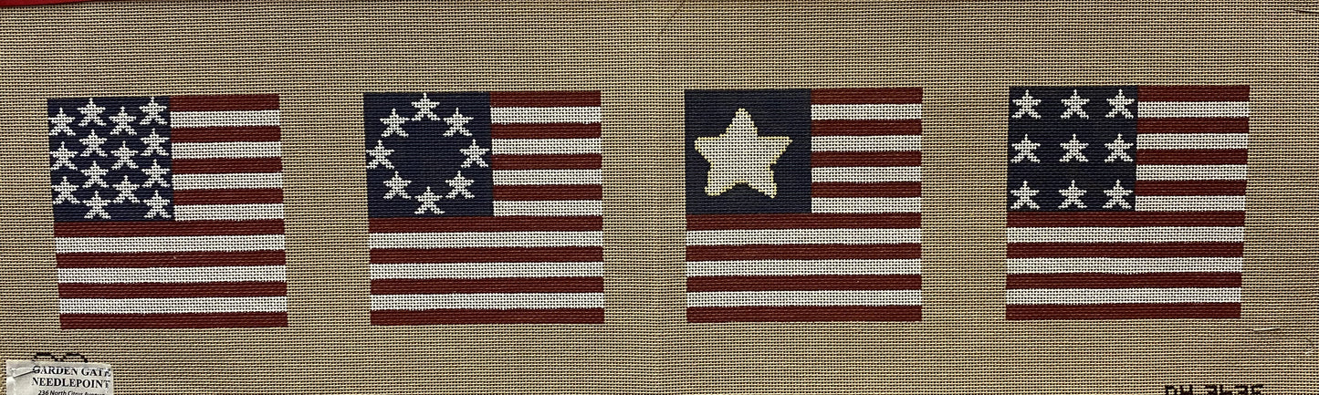 American Flags canvas - Garden Gate Needlepoint