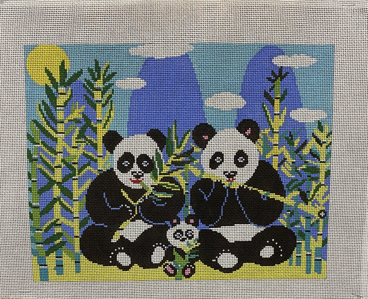 Two Pandas canvas - Garden Gate Needlepoint