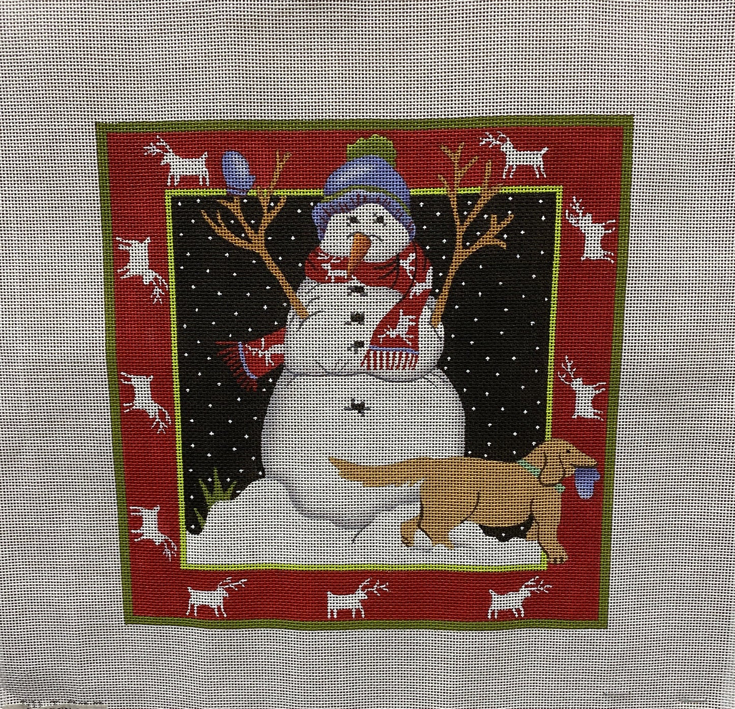 Mary Lake Thompson Snowman canvas - Garden Gate Needlepoint