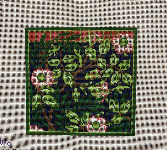 Flower Bush canvas - Garden Gate Needlepoint