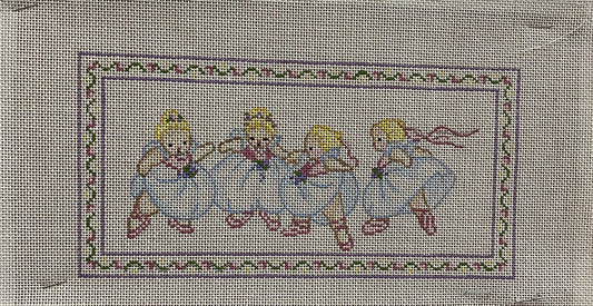 4 Baby Ballerinas canvas - Garden Gate Needlepoint