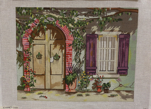 Alice Peterson Front Door canvas - Garden Gate Needlepoint