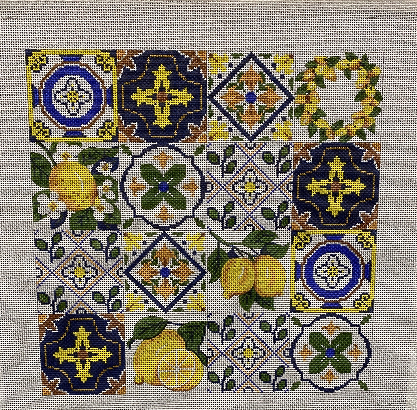 Lemon Squares canvas - Garden Gate Needlepoint