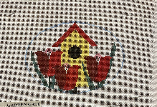 Bird house Ornament - Garden Gate Needlepoint