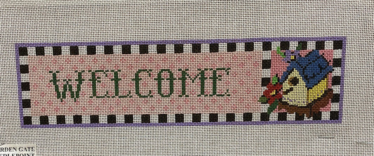 Welcome canvas - Garden Gate Needlepoint