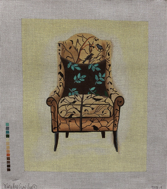 Beige Bird Chair canvas - Garden Gate Needlepoint