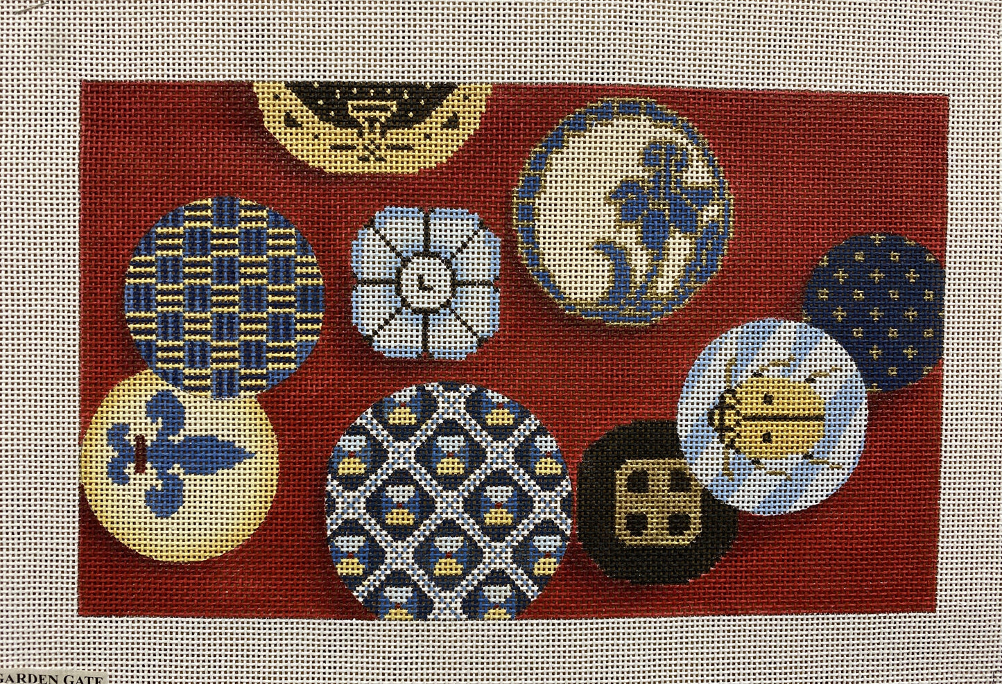 Asian Medallions canvas - Garden Gate Needlepoint