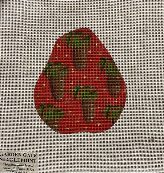 Pear 2 Ornament - Garden Gate Needlepoint