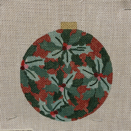 Holly Ball Ornament - Garden Gate Needlepoint