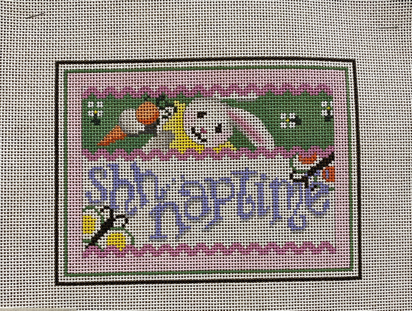 Shh Napping canvas - Garden Gate Needlepoint