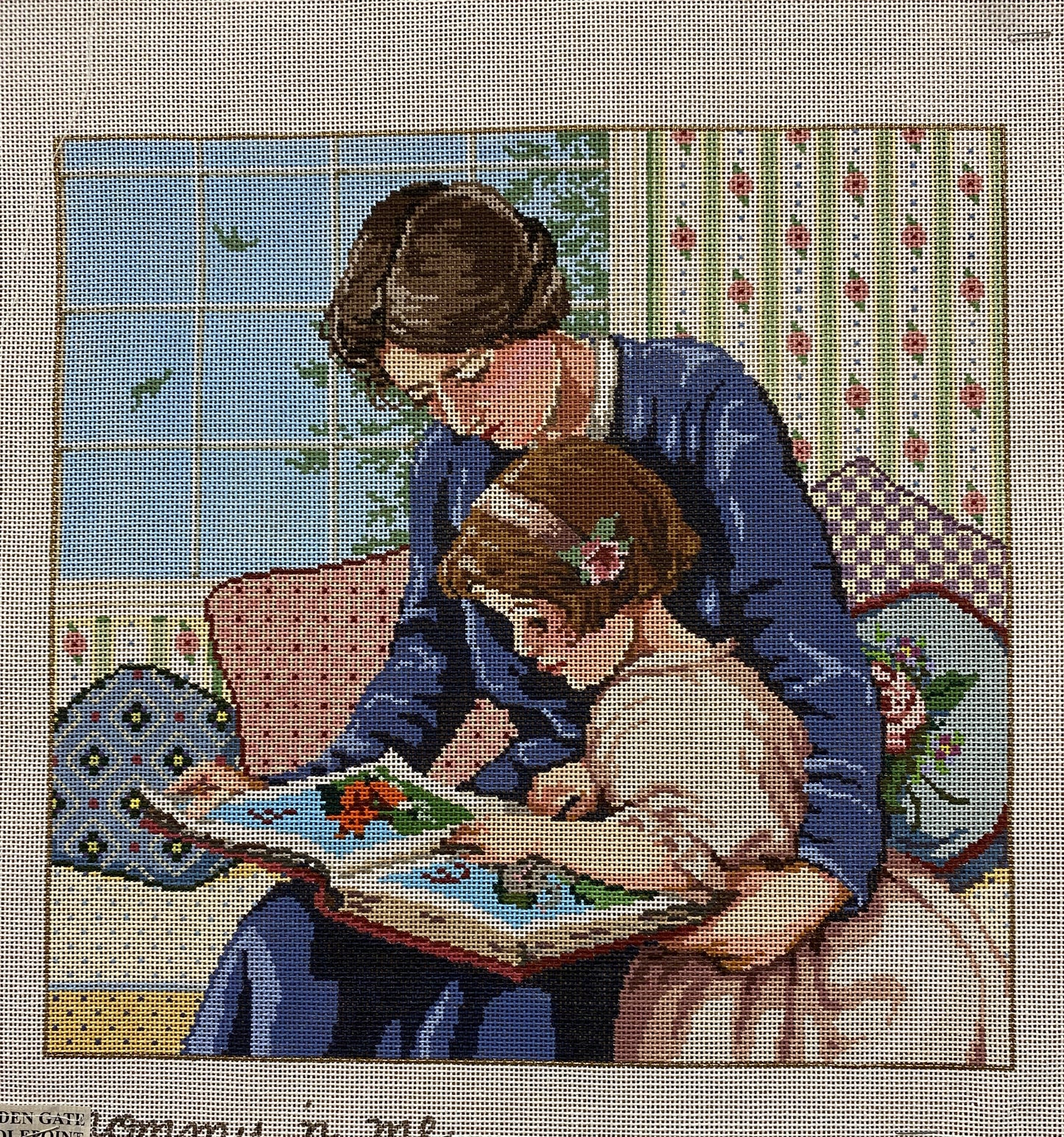 Mommy 'n Me canvas - Garden Gate Needlepoint