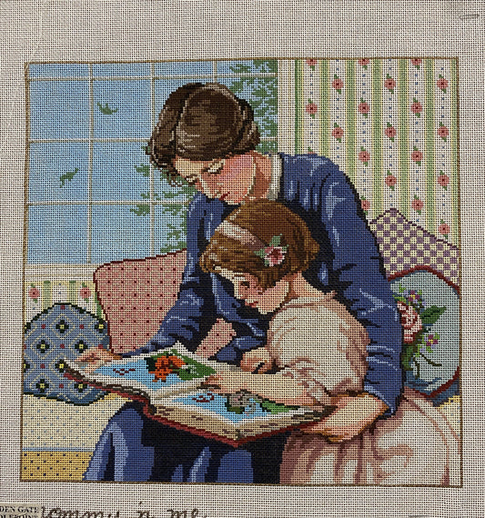 Mommy 'n Me canvas - Garden Gate Needlepoint