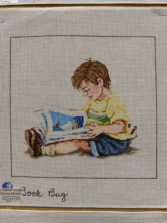 Book Bug canvas - Garden Gate Needlepoint