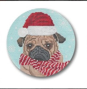 French Bulldog Ornament - Garden Gate Needlepoint