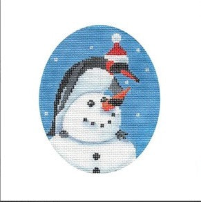 Snowman and Penguin Ornament - Garden Gate Needlepoint