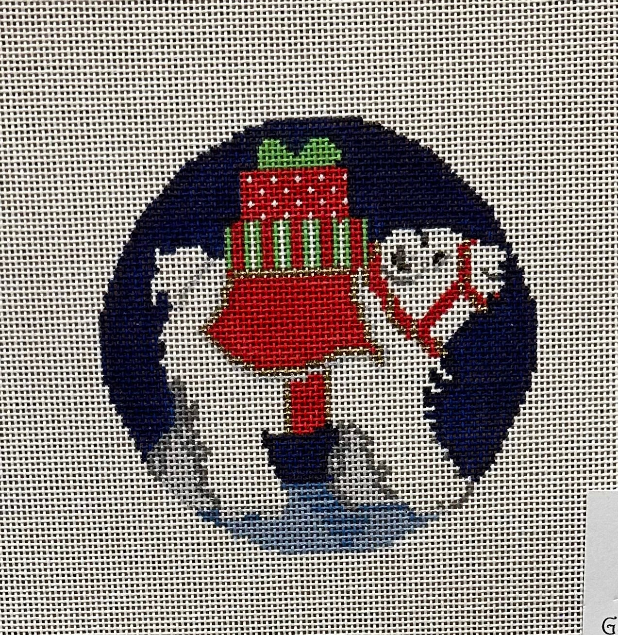 Polar Bear with Presents Ornament - Garden Gate Needlepoint