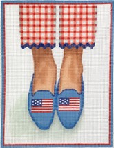 Patriotic Shoes Canvas - Garden Gate Needlepoint