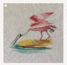 Fuschia Spoonbill Canvas - Garden Gate Needlepoint