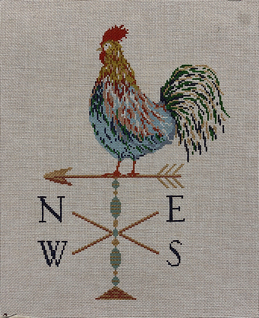 Rooster Weather Vane canvas - Garden Gate Needlepoint