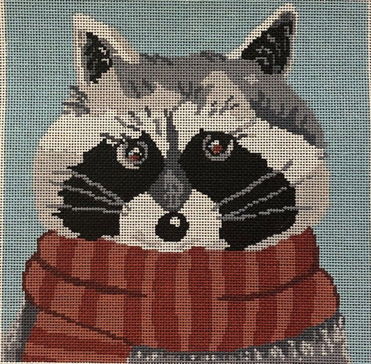 Racoon Canvas - Garden Gate Needlepoint