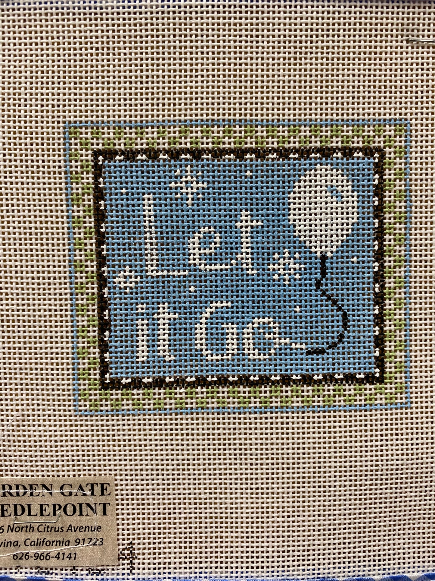 Kathy Schenckel Let It Go canvas - Garden Gate Needlepoint