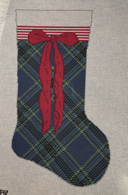 Navy Tartan Mini Stocking