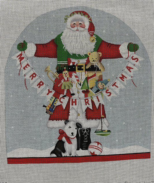 Merry Christmas Santa Canvas - Garden Gate Needlepoint