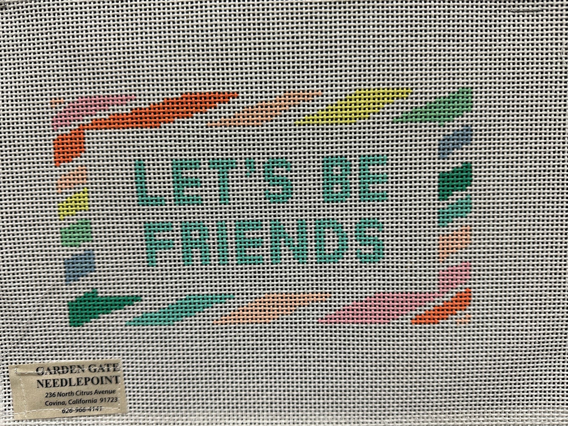 Let's Be Friends Canvas - Garden Gate Needlepoint