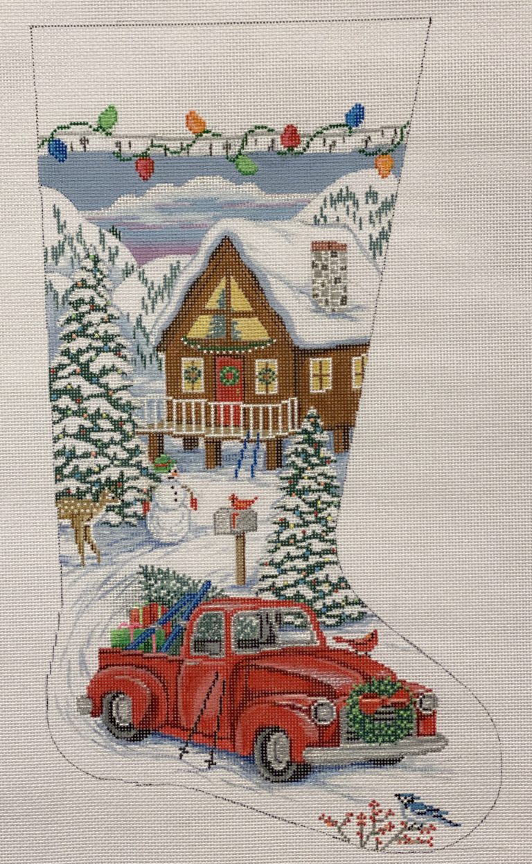 Red Truck/Ski Cabin Stocking