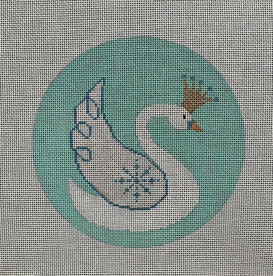 Swan Princess Ornament - Garden Gate Needlepoint