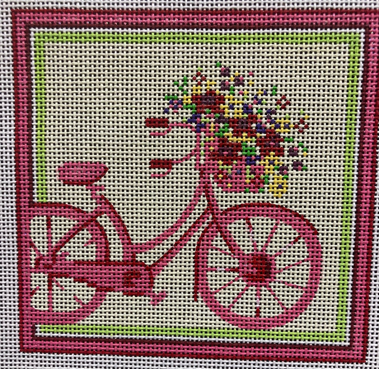 Bike with Flowers Canvas - Garden Gate Needlepoint