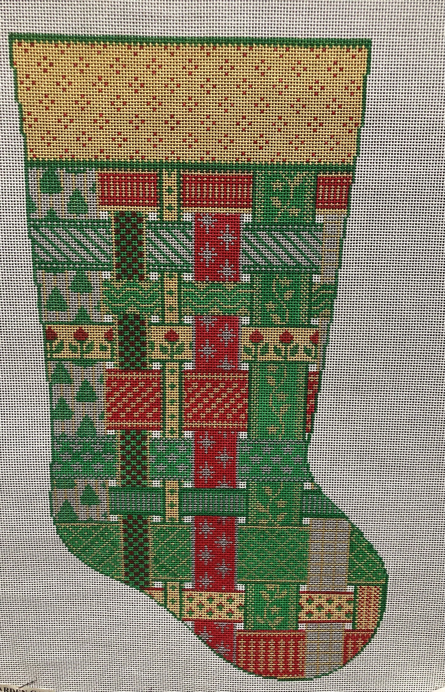 Ribbon Stocking - Garden Gate Needlepoint