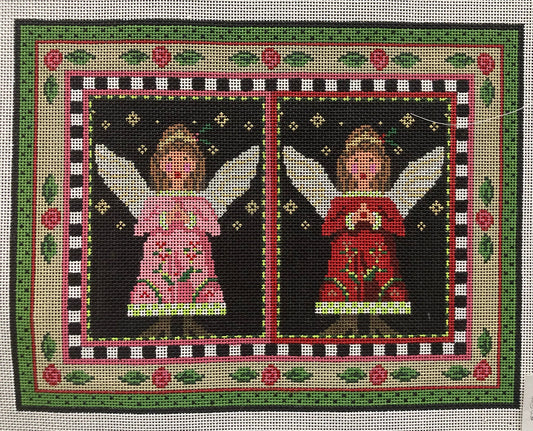 Two Singing Angels Canvas - Garden Gate Needlepoint