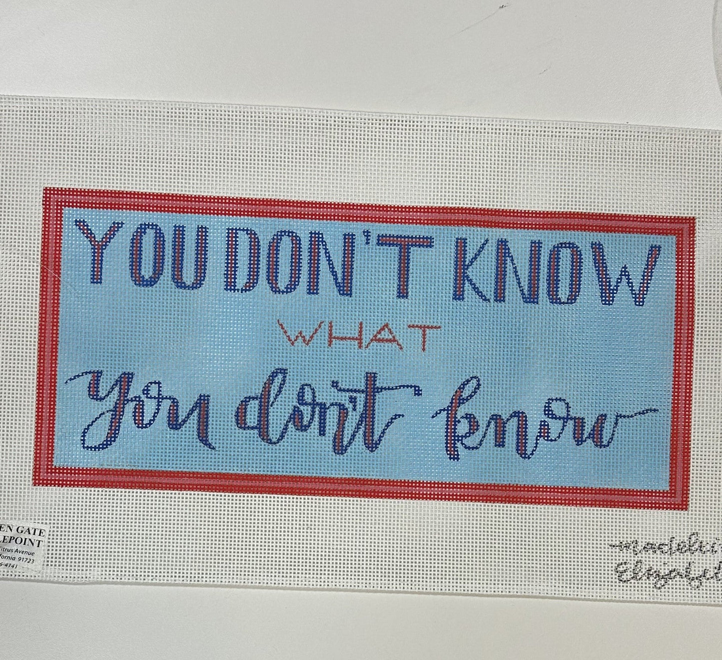 You Don't Know Canvas - Garden Gate Needlepoint