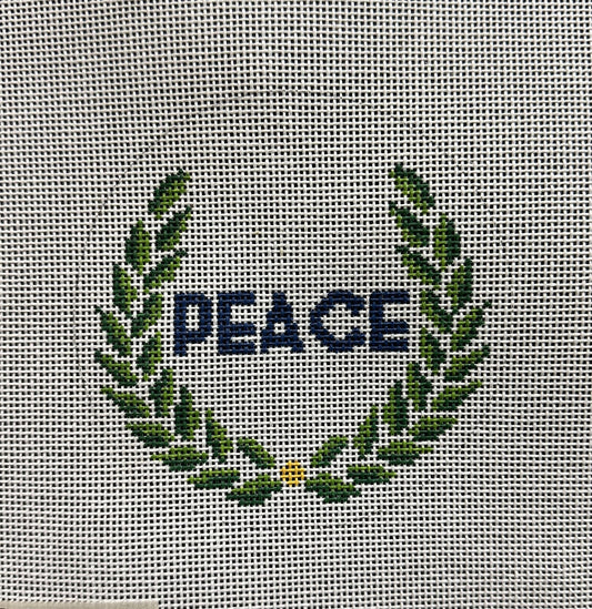 Peace Wreath Canvas - Garden Gate Needlepoint