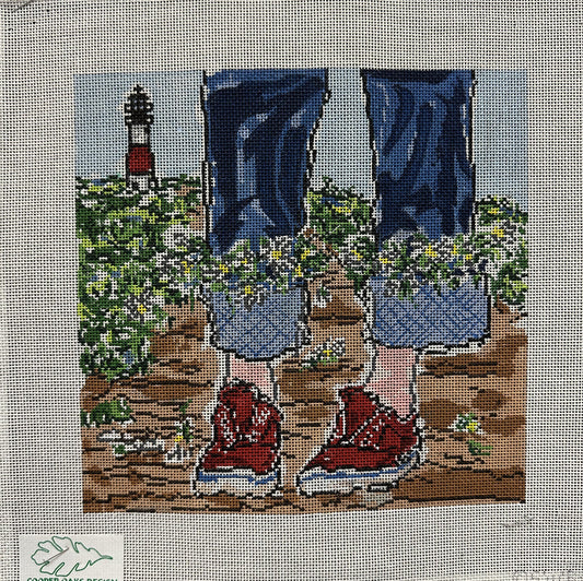 Garden Shoes Canvas - Garden Gate Needlepoint